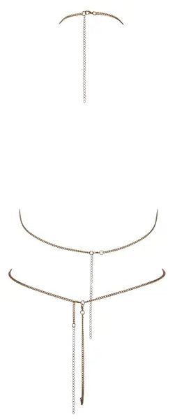 Cottelli Accessories Chain Bra & String Set Gold Adjustable Metal