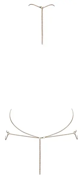 Cottelli ACCESSOIRES Gold Body Chain with Hologram Gems Adjustable Fit