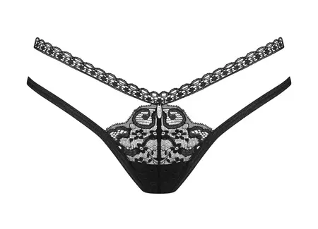 Obsessive Blomentis Black Lace String XL/2XL Double Waistband