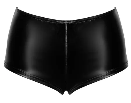 Noir Orgia Mysteria Powerwetlook Hot Pants Black Size M