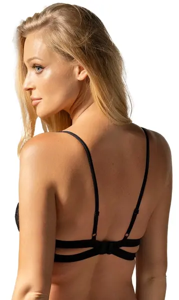 Nutris дантелен сутиен с банели, черен, регулируем, XL/2XL