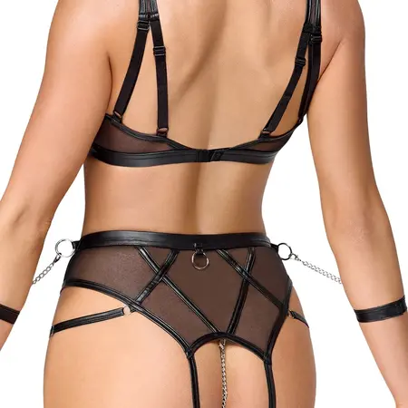Cottelli BONDAGE Powernet Bra & Panty Set XL with Adjustable Straps