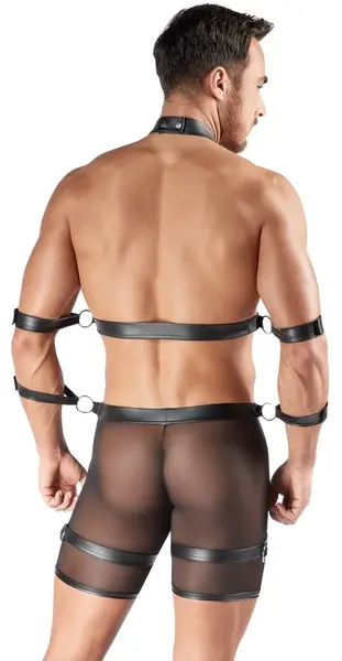 Svenjoyment Bondage Men's Set XL - Adjustable Harness & Powernet Shorts