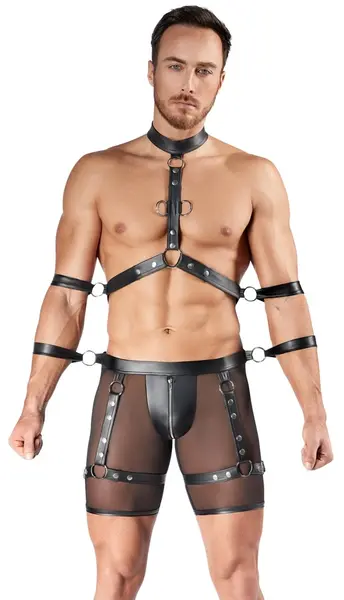 Svenjoyment Bondage Men’s Powernet Black Harness Set M Adjustable Straps