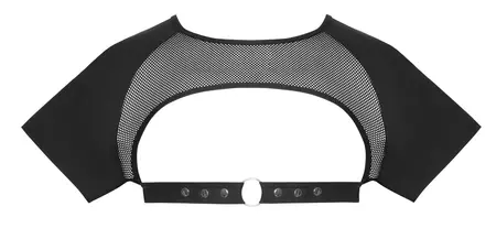 Svenjoyment Black Mesh Crop Top L Matte Look Adjustable Strap