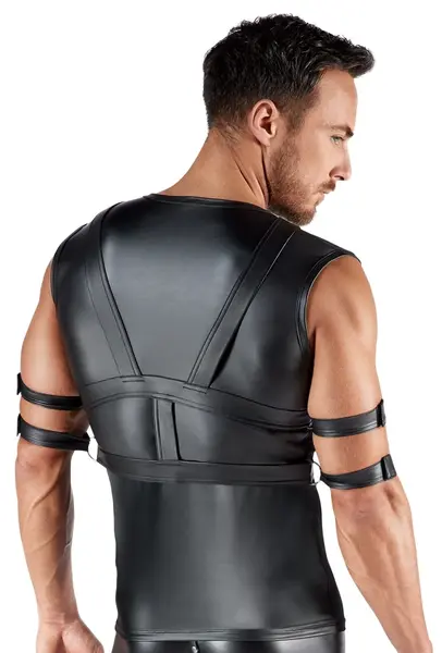 Svenjoyment BONDAGE Powernet Shirt XL with Adjustable Harness Set Black