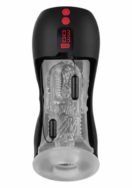 Fusion X Twin Turbo вибриращ мастурбатор, черен, USB-C