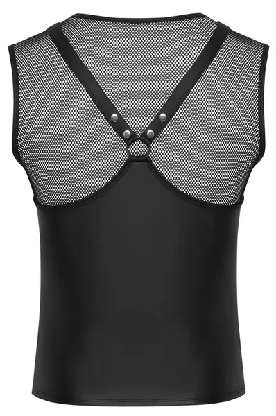 Svenjoyment Harness-Style Sleeveless Top 2XL Matte Black Mesh
