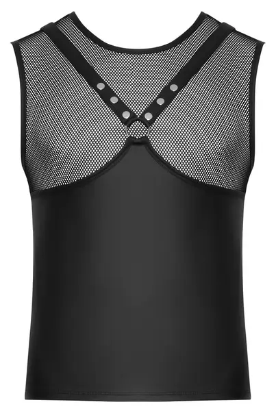 Svenjoyment Men's Chest Harness Top XL, Black, Matte & Mesh Design