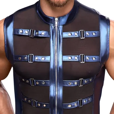 NEK Metallic Blue Shirt 2XL with Strap Design and Powernet Inserts