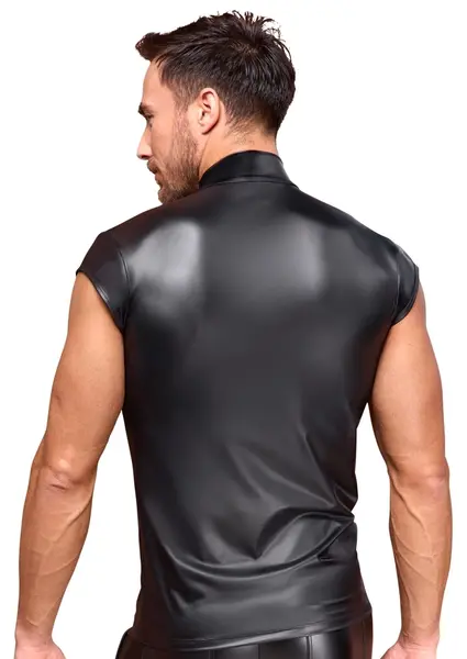 NEK Black Matte Short Sleeve Shirt 2XL V-Cut Stand-Up Collar
