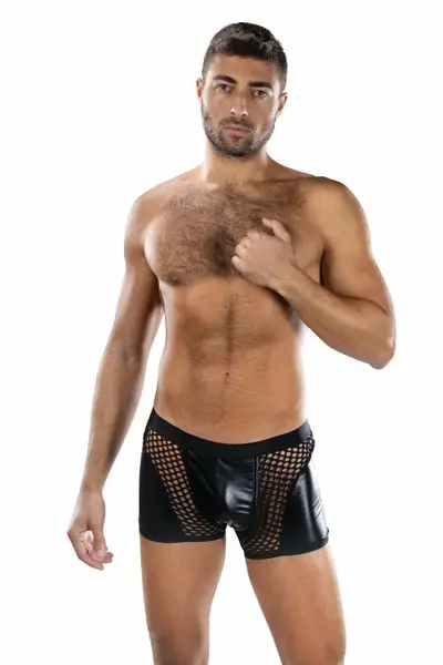 ENVY Sheer Contrast Boxer Briefs Black OS - Breathable Mesh Design