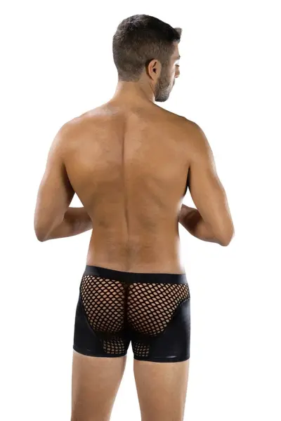 ENVY Sheer Contrast Boxer Briefs Black OS - Breathable Mesh Design