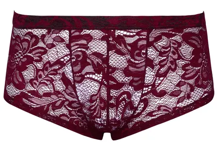 Svenjoyment Men's Lace Pants XL Dark Red Floral Stretch Fit