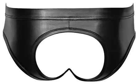 Svenjoyment Men's Shiny Open-Back Briefs S Black Comfort Fit