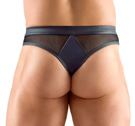 Svenjoyment Men's Thong 3XL Matte & Net Black Comfort Fit