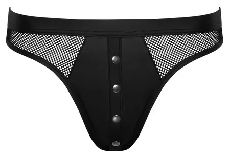 Svenjoyment Men's Thong 3XL Matte & Net Black Comfort Fit
