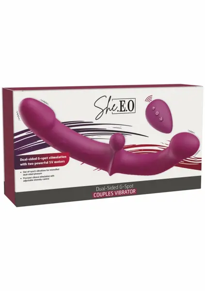 She.E.O Dual-Sided G-Spot Couples Vibrator Remote Silicone Pink