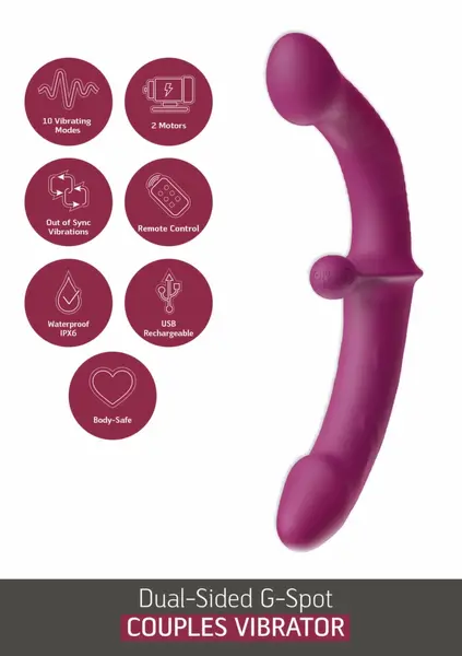 She.E.O Dual-Sided G-Spot Couples Vibrator Remote Silicone Pink