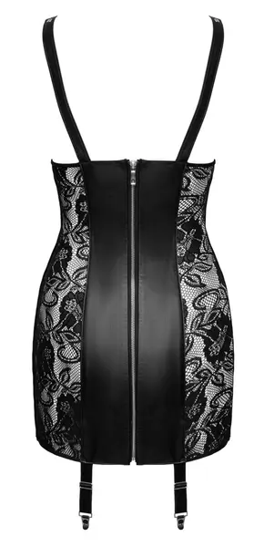 ZADO Leather Suspender Dress CL XS - Soft Lamb Leather, Lace Accents
