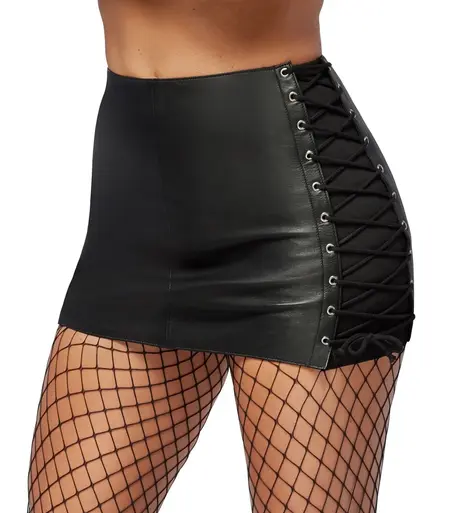 ZADO Lamb Leather Skirt XL with Adjustable Lacing and Side Inserts