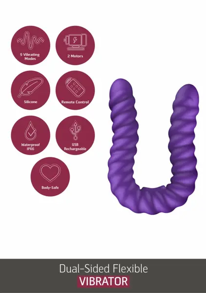 She.E.O Dual-Sided Flexible Vibrator Spiral Texture USB Waterproof