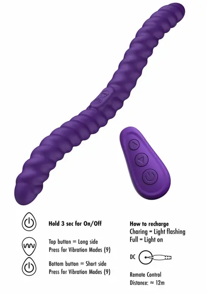 She.E.O Dual-Sided Flexible Vibrator Spiral Texture USB Waterproof