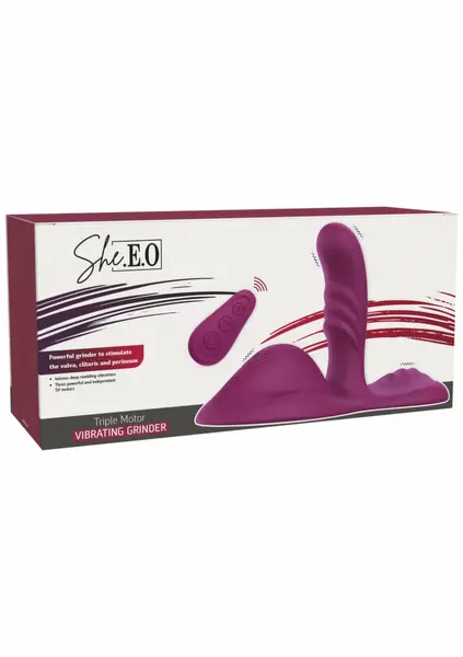 She.E.O Triple Motor Vibrating Grinder Intimate Machine, Remote, Purple