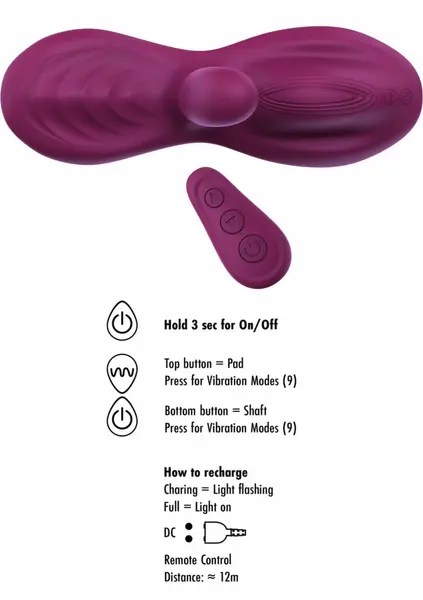 She.E.O Triple Motor Vibrating Grinder Intimate Machine, Remote, Purple