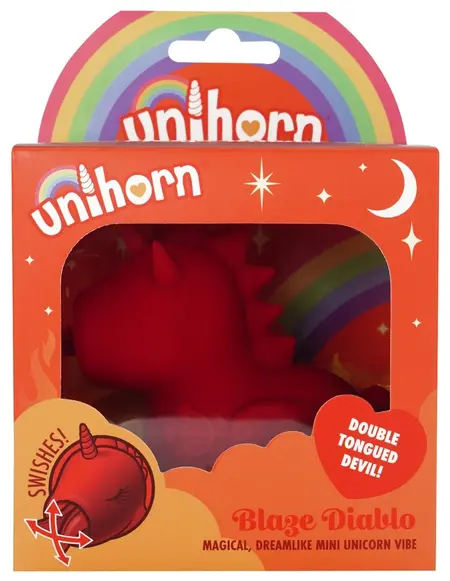 Unihorn Blaze Diablo Tongue-Motion Silicone Intimate Device 9cm Red