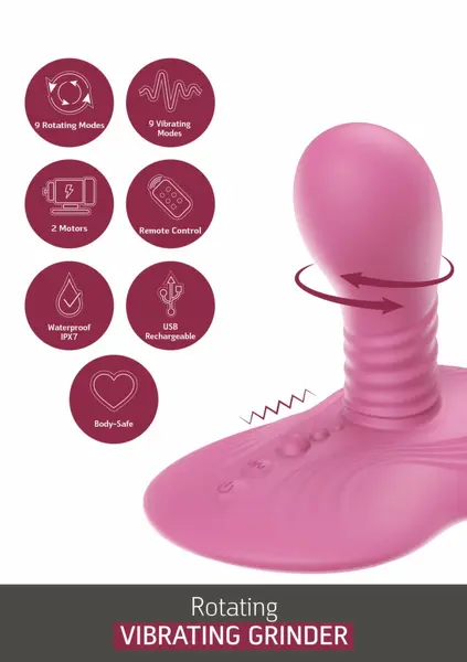 She.E.O Rotating Vibrating Grinder - Dual Motor, Waterproof, Remote Control