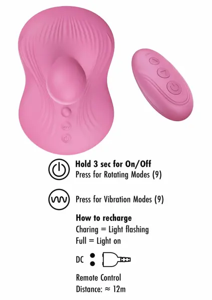 She.E.O Rotating Vibrating Grinder - Dual Motor, Waterproof, Remote Control