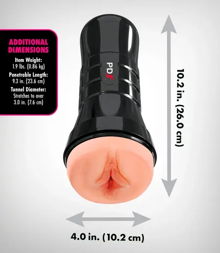 PDX Extreme WetP Luscious Lips XXL Intimate Machine, Fanta-Flesh, 26cm