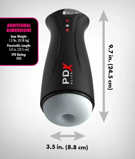 PDX Elite Fap-Gasm Frosted Automatic Intimate System, 24.5 cm