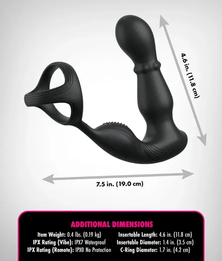 Anal Fantasy Elite Slide & Glide Intimate Silicone System Black 19cm