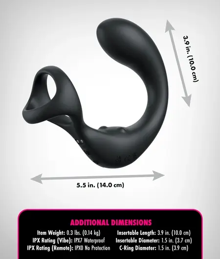 Anal Fantasy Elite Ass-Gasm Taint-Alizer Black Intimate System 14cm