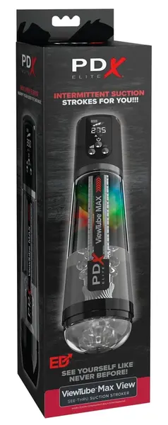 PDX Elite ViewTube MAX Black - Automated Intimate Device with LED Display
