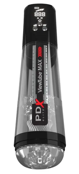 PDX Elite ViewTube MAX Black - Automated Intimate Device with LED Display
