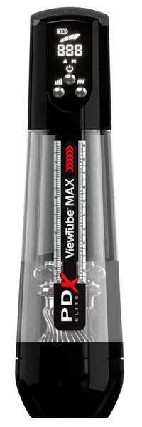 PDX Elite ViewTube MAX Black - Automated Intimate Device with LED Display