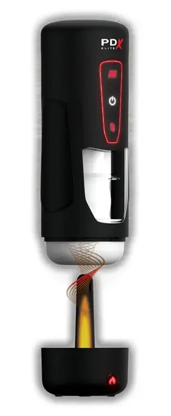 PDX Elite Milk Me Hotter Intimate Device Black Warming & Vibration 26.7cm