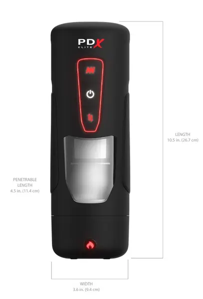 PDX Elite Milk Me Hotter Intimate Device Black Warming & Vibration 26.7cm