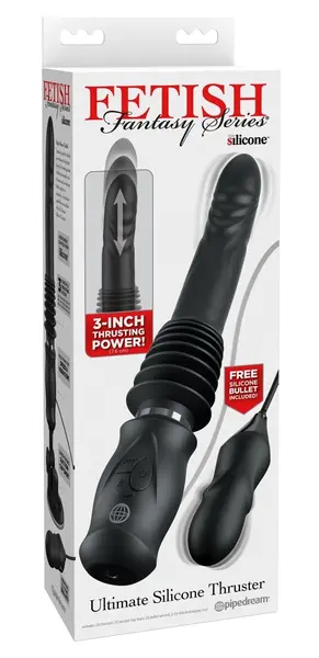 Fetish Fantasy Series Ultimate Silicone Thruster, 36.8 cm, Suction Cup, Black