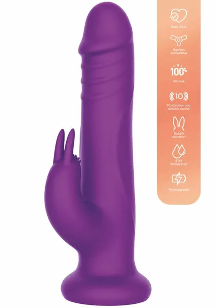 Playhouse Rotating Beads Rabbit Vibrator Silicone Rechargeable Pink
