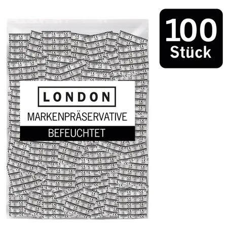London Regular Transparent Condoms 100-Pack Silicone Lubricated 52mm