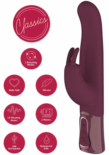 She.E.O Thick Rotating Rabbit Vibrator 360° Dual Motor USB Waterproof