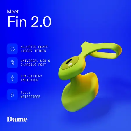 Fin 2.0 компактен вибратор за пръст, цитрус, водоустойчив, USB-C