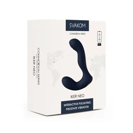SVAKOM Iker Neo Navy Blue - Interactive Pulse Prostate & Perineal Massager