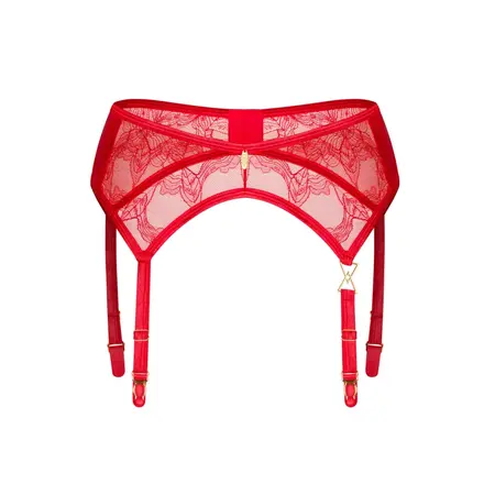 Obsessive Aliosa Garter Belt Red 2XL/3XL - Elegant Lace Detail
