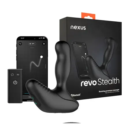 Nexus Revo Stealth App Enabled Black - Rotating Prostate Model, 95mm