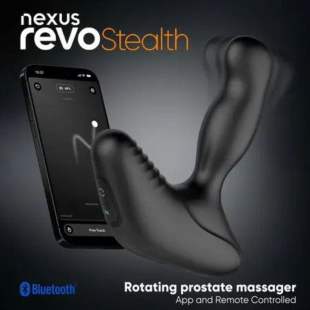 Nexus Revo Stealth App Enabled Black - Rotating Prostate Model, 95mm